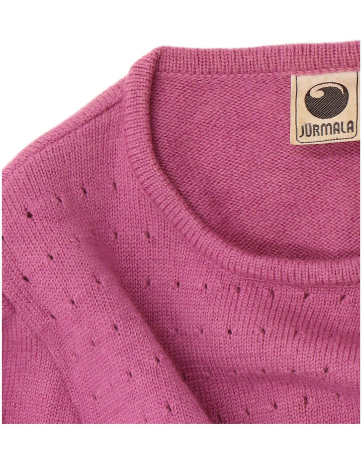 VINTAGE Womens Crew Neck Jumper Sweater UK 12 Medium Pink