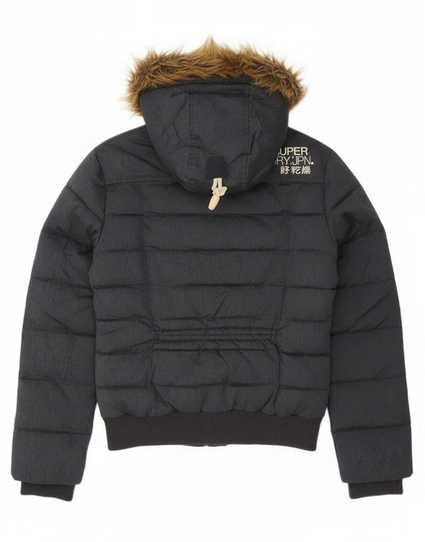 Superdry Chaqueta Acolchada Con Capucha Para Mujer UK 40 Small Gris Poliéster