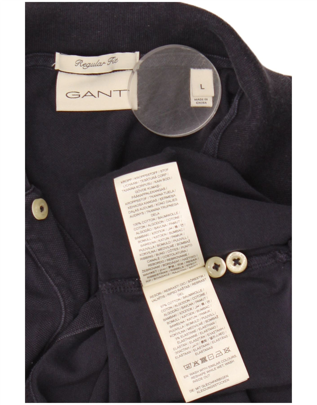 Gant Polo Regular Fit De Algodón Azul Marino Grande Para Hombre