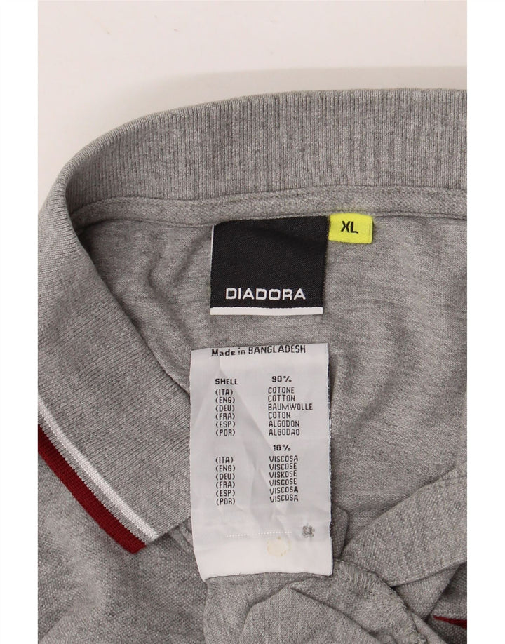 DIADORA Polo Hombre XL Gris Algodón