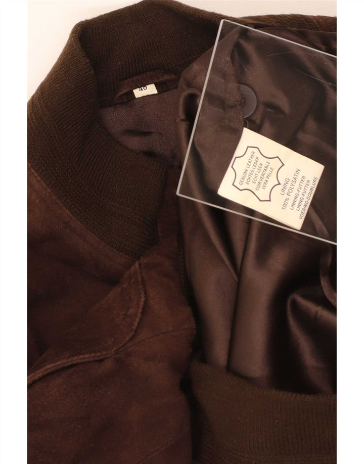 Vintage hombres ante bomber chaqueta IT 48 cuero marrón medio