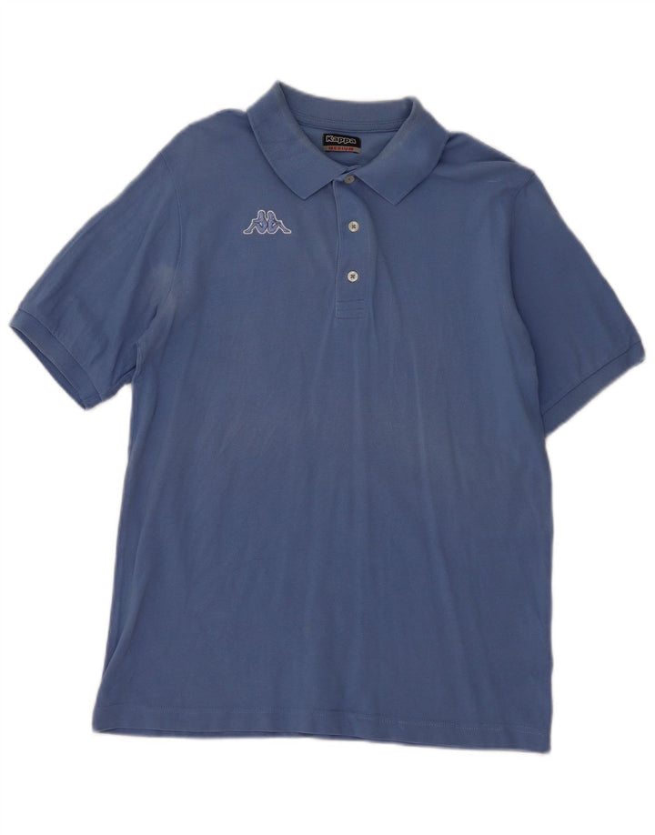Polo Kappa Hombre Algodón Azul Medio