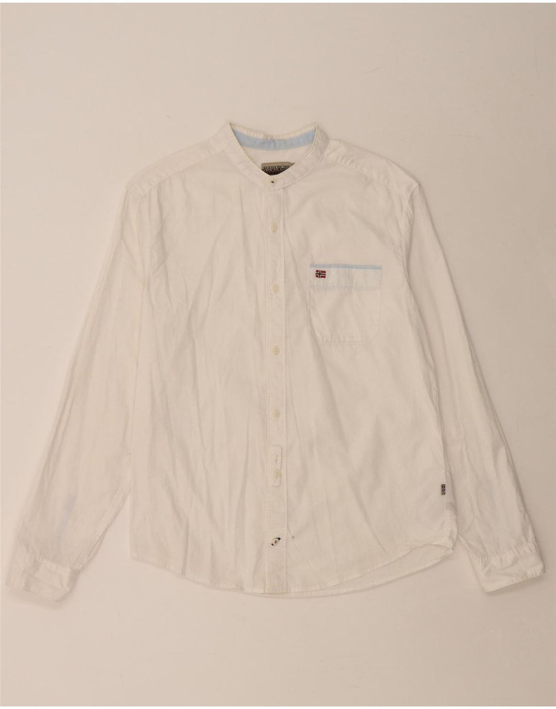 NAPAPIJRI Camisa Geographic Regular Fit para Hombre Algodón Blanco Mediano