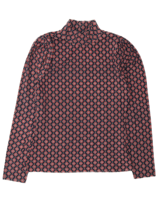 Joules Top Mujer Manga Larga UK 40 Small Azul Floral Algodón