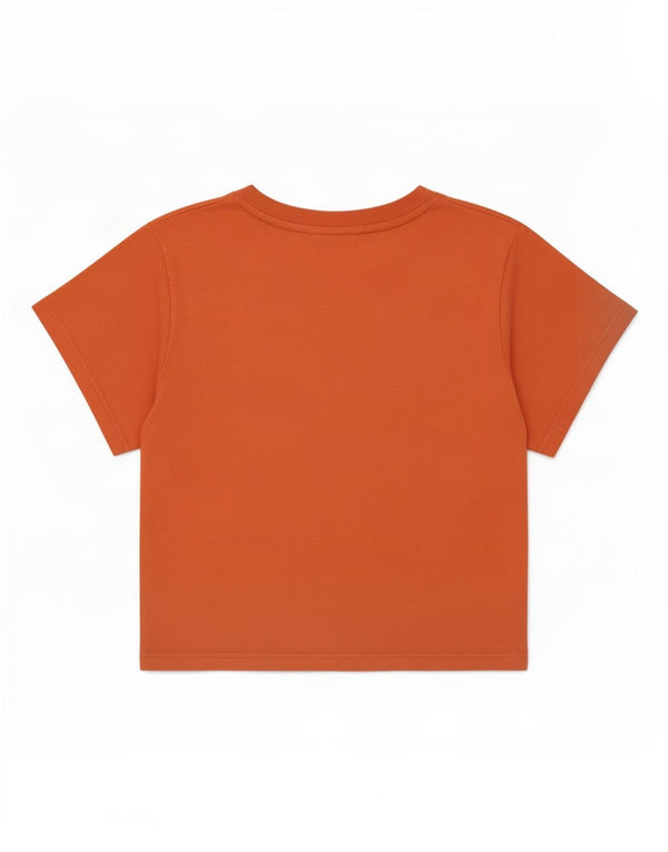 Fila Camiseta corta gráfica para mujer Top UK 44 Grande Algodón naranja