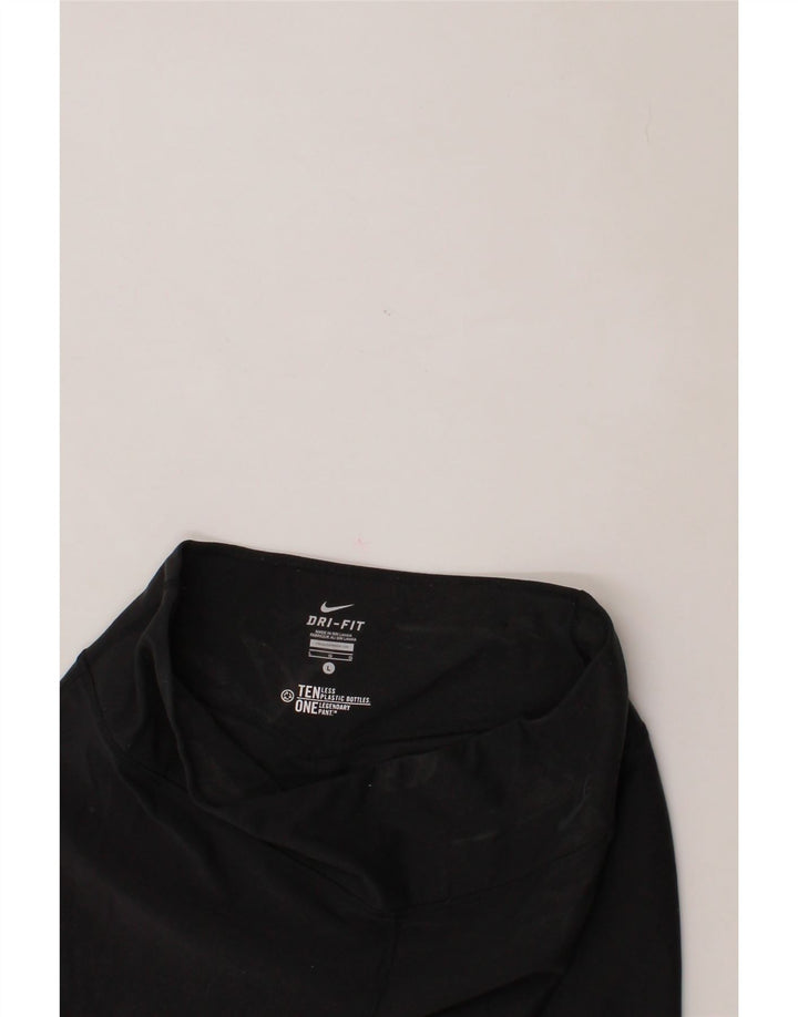 NIKE Womens Dri Fit Capri Leggings UK 14 Large Black Polyester Vintage Nike and Second-Hand Nike from Messina Hembry 