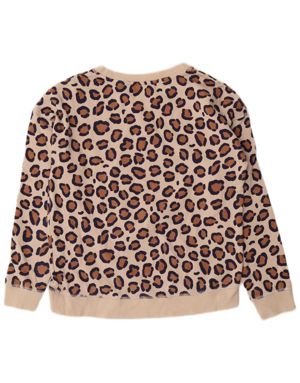 Boden - Sudadera extragrande para mujer, talla 6, XS, color beige, algodón con estampado animal
