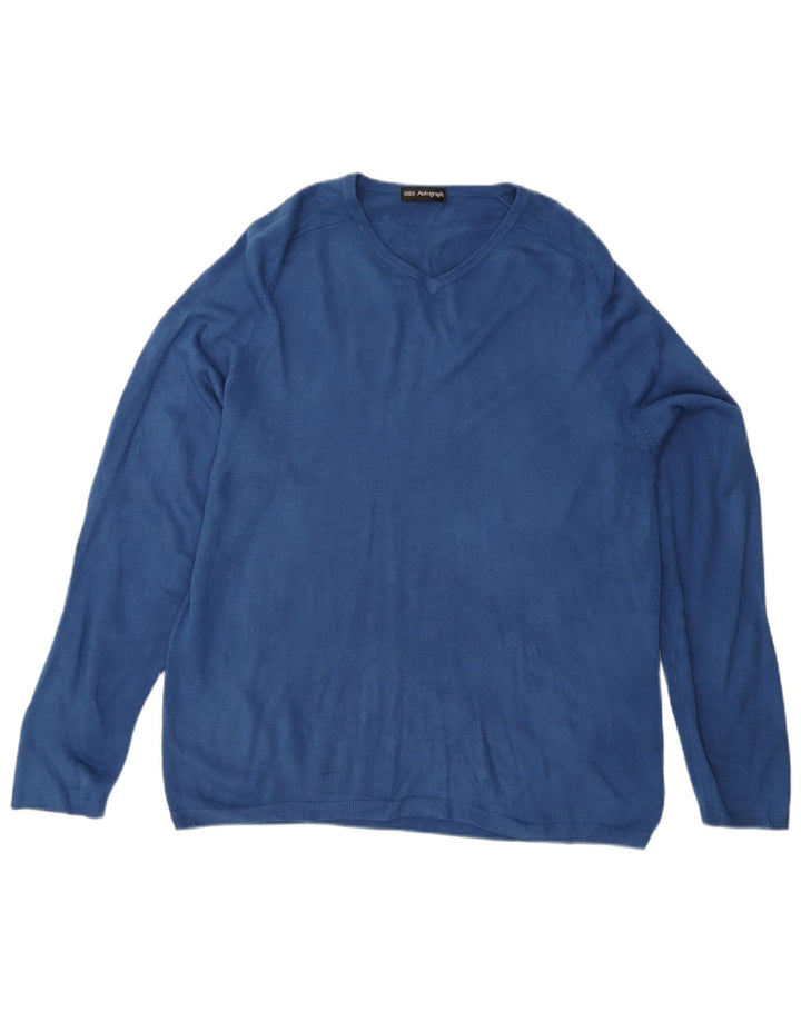 Marks & Spencer Suéter con cuello en V y autógrafo para hombre Acrílico azul grande