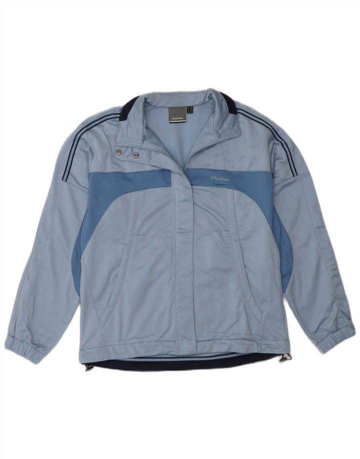 Diadora Chaqueta de chándal para mujer ES 44 Poliéster color block azul medio