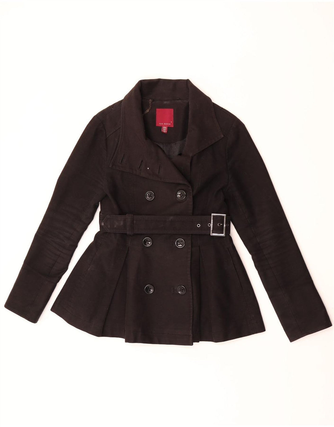 Ted Baker Chaquetón para Mujer Talla 2 Pequeño Algodón Negro