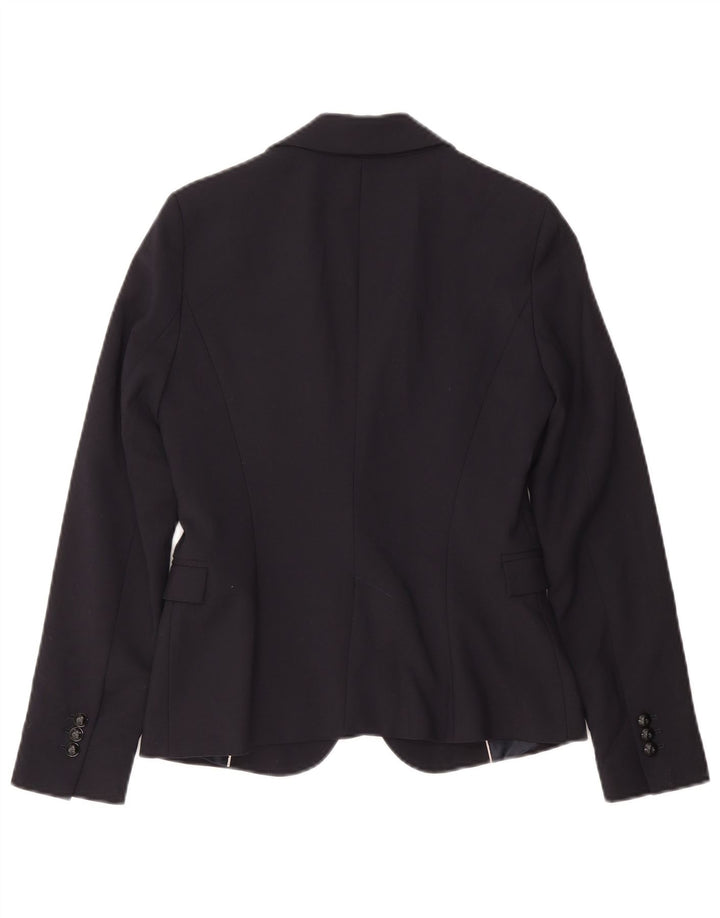 Zara Chaqueta Blazer De 1 Botón para Mujer UK 42 Mediana Acetato Azul Marino