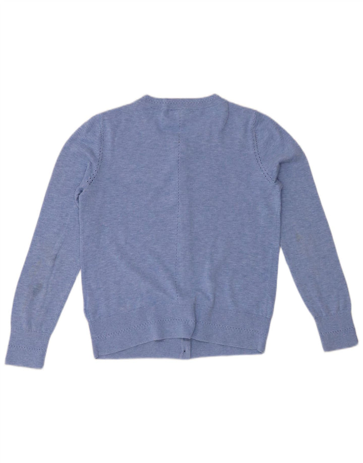 WHITE STUFF Suéter tipo cárdigan para mujer UK 10 Pequeño algodón moteado azul