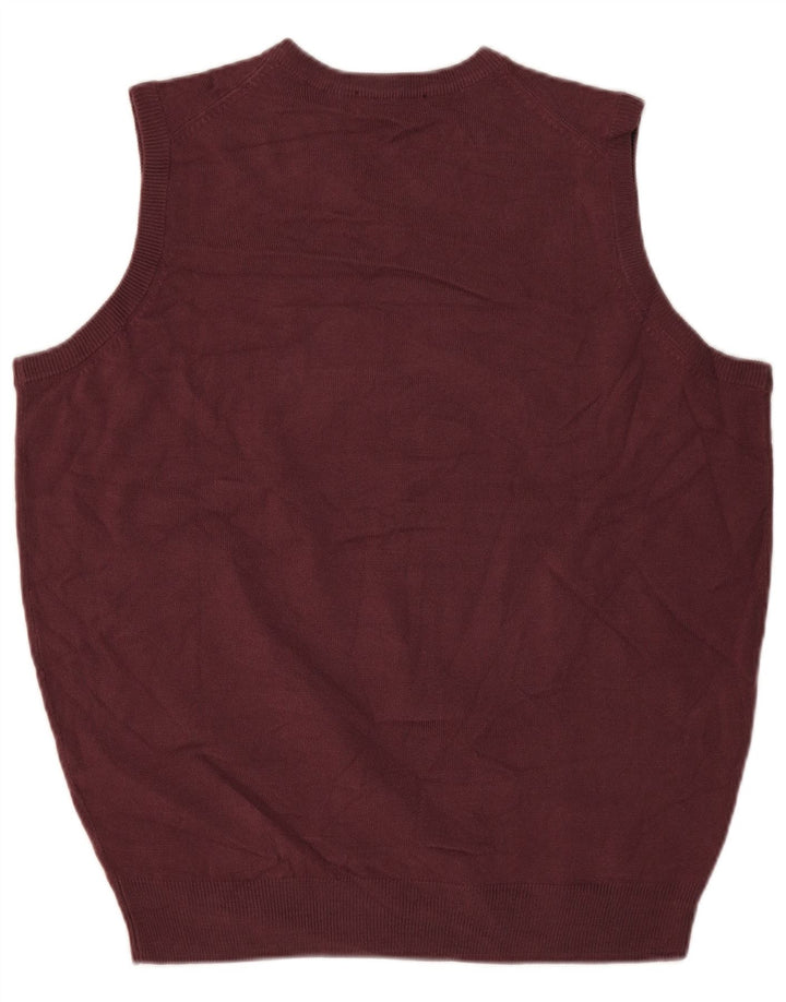 James Pringle Chaleco para hombre Camiseta sin mangas Acrílico burdeos mediano
