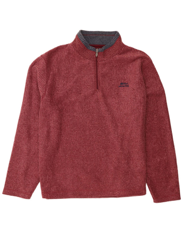 Weird Fish Jersey de Forro Polar con Cremallera y Cuello para Hombre 4XL Poliéster Burdeos
