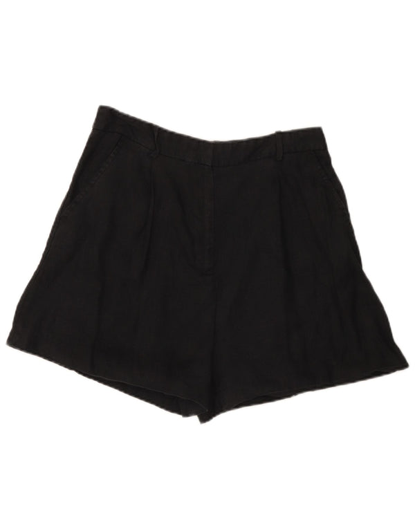 Zara Mujer Pantalones Cortos Chinos De Cintura Alta Mediano W28 Negro