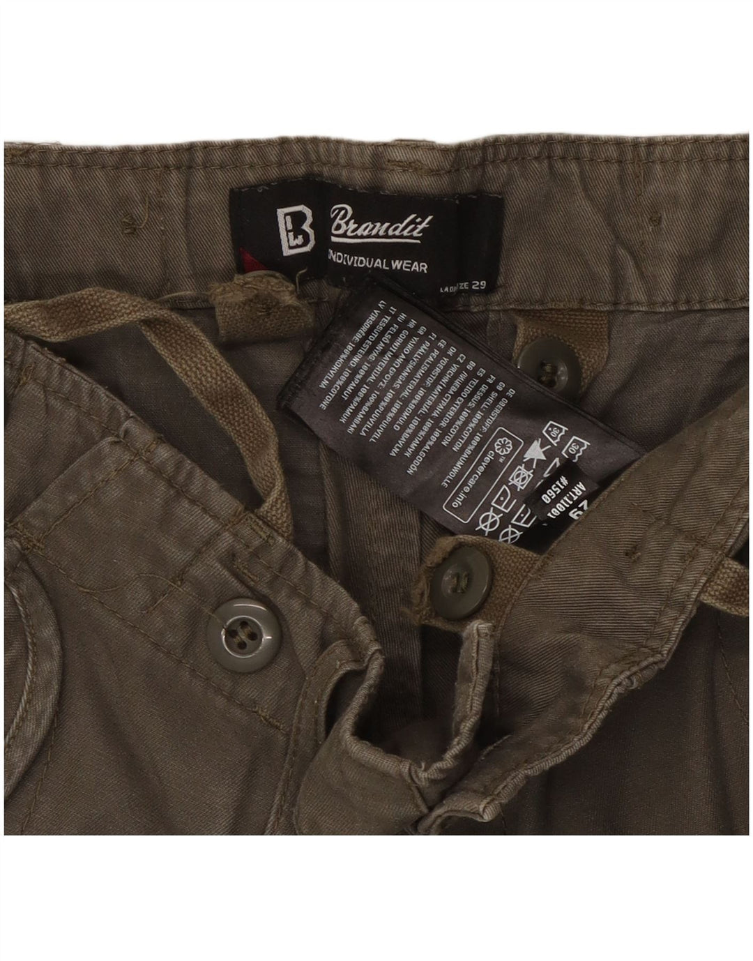 Pantalones Cargo Brandit Mujer W29 L29 Algodón Caqui