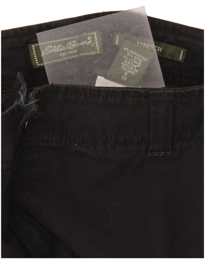 EDDIE BAUER Pantalón chino recto para mujer IT 46 Large W34 L30 Negro