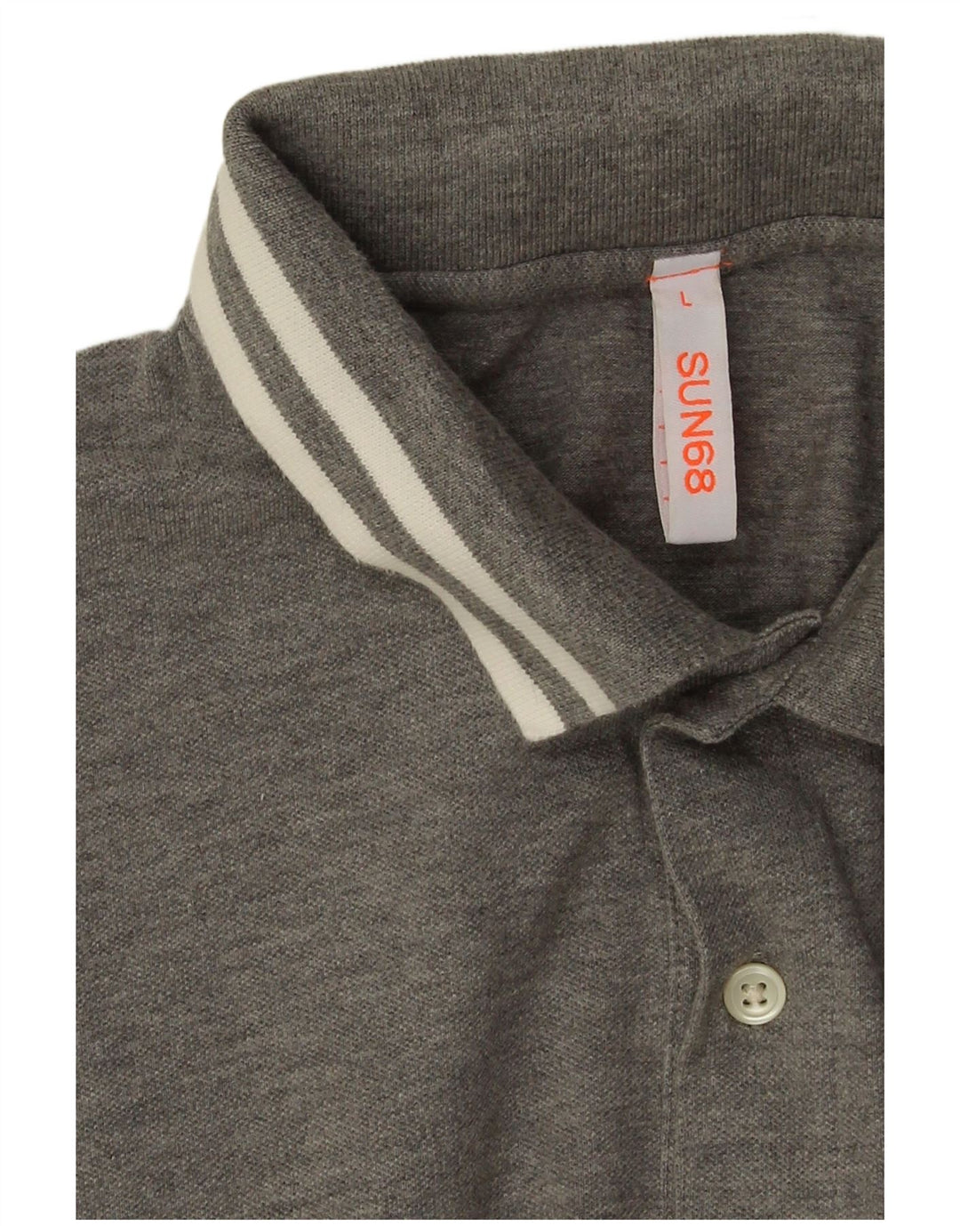Polo Sun68 para hombre de algodón moteado gris grande