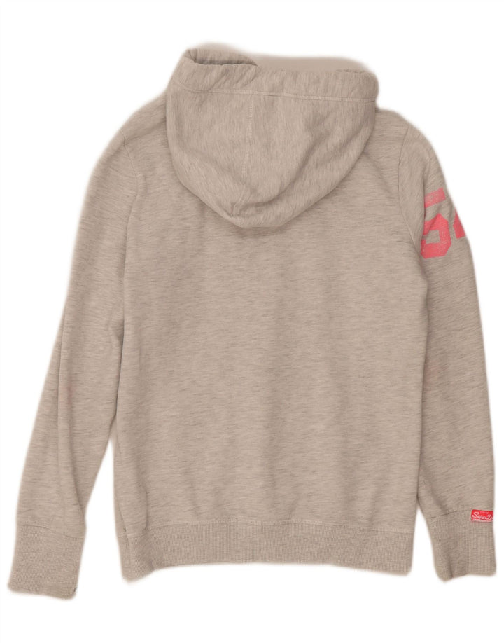 Superdry Hombre Sudadera Con Capucha Gráfica De Algodón Gris Medio