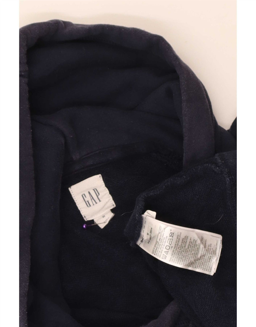 Gap Hombre Sudadera Con Capucha Gráfica Jersey De Algodón Azul Marino Medio