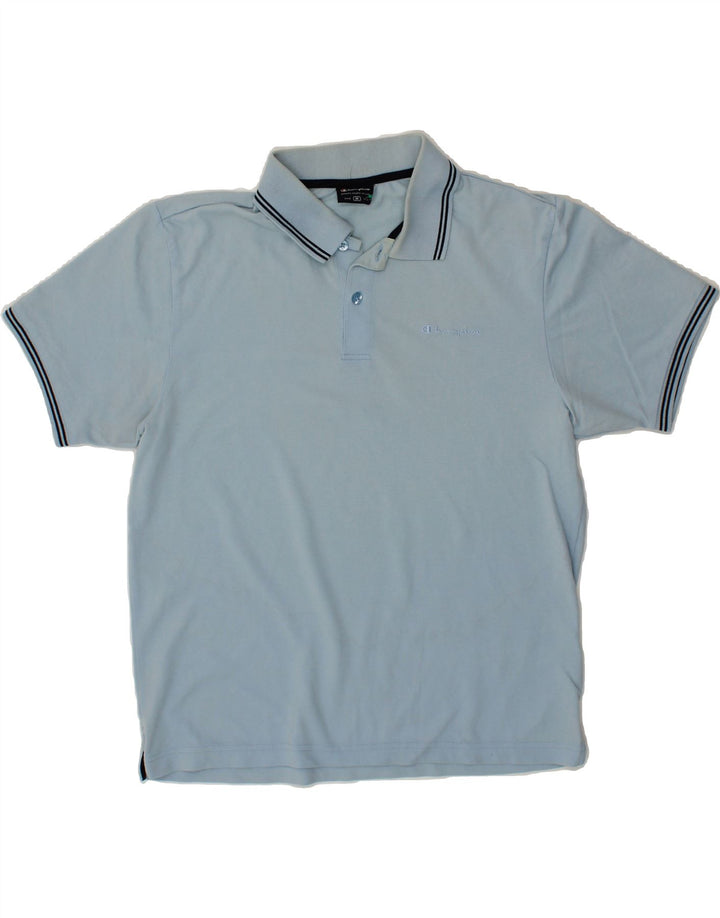 CHAMPION Mens Polo Shirt Medium Blue Vintage Champion and Second-Hand Champion from Messina Hembry 