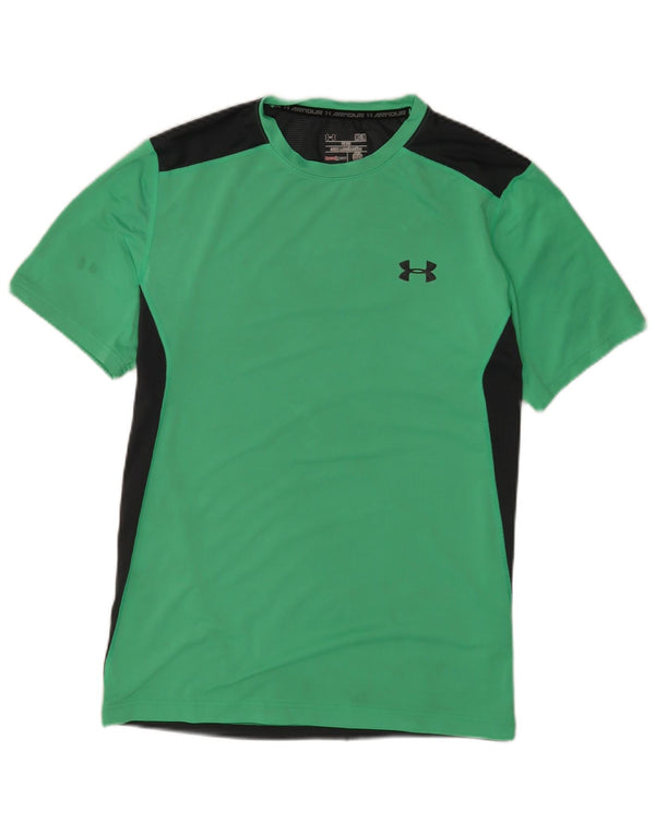 Camiseta Under Armour Heat Gear para hombre, parte superior de poliéster color block verde medio
