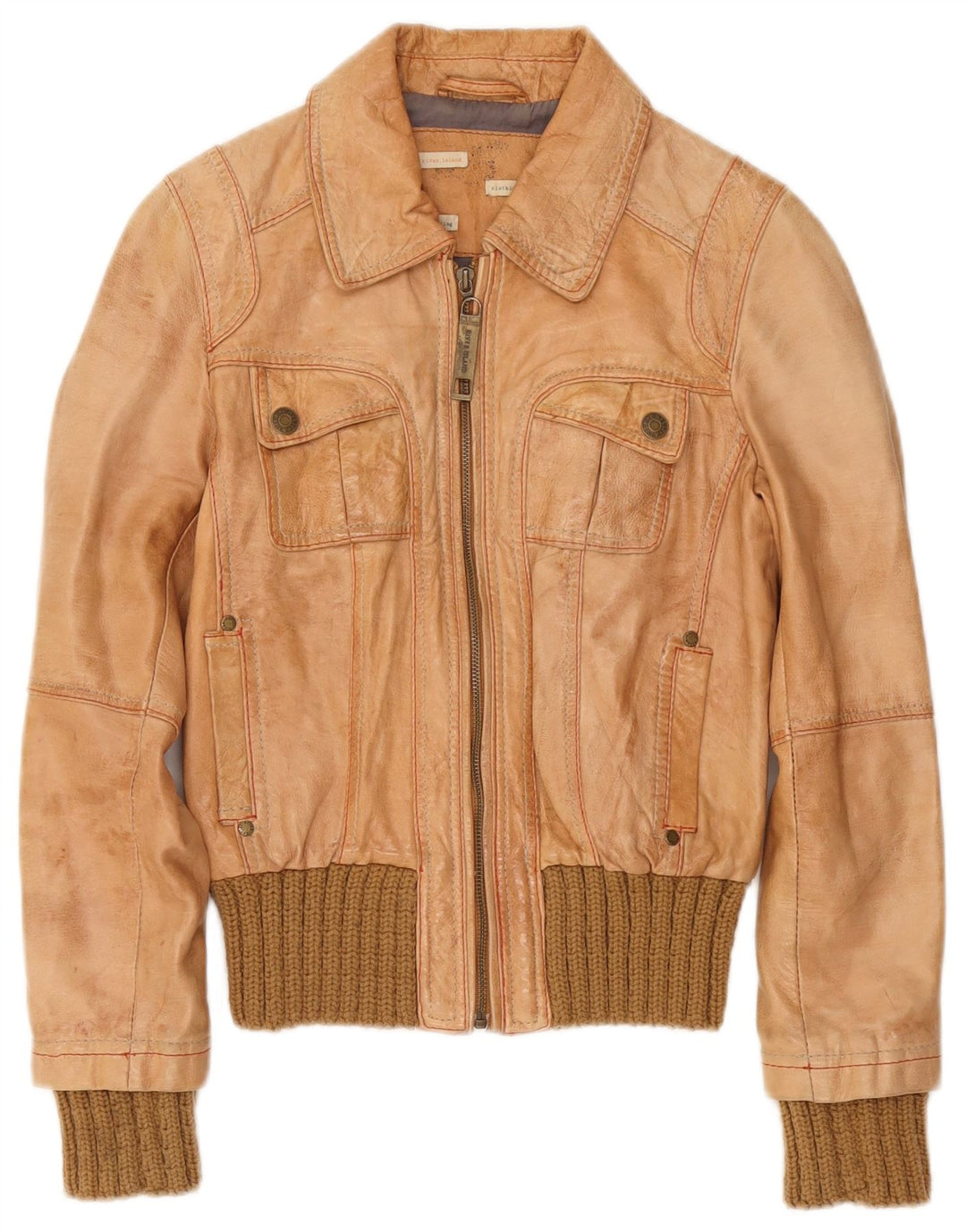 Cazadora bomber para mujer de River Island, talla 40, talla pequeña, color beige