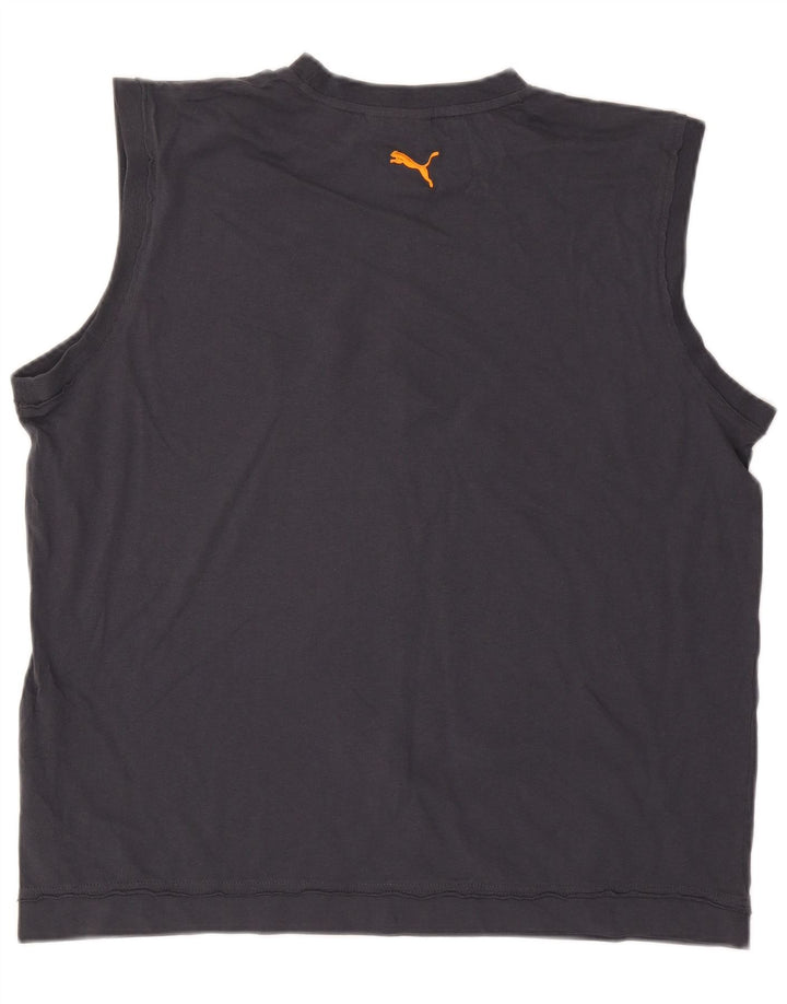 Puma Hombre Gráfico Chaleco Top 2XL Azul Marino Algodón