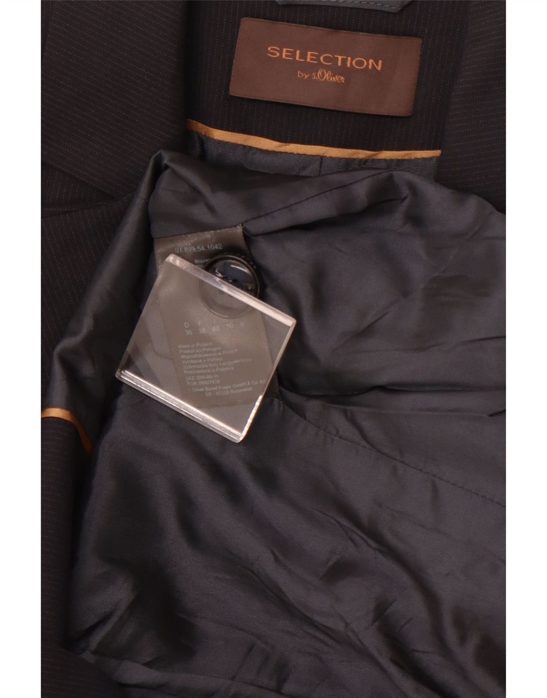 S.OLIVER Chaqueta tipo blazer de 2 botones para mujer UK 10 Small Azul marino a rayas