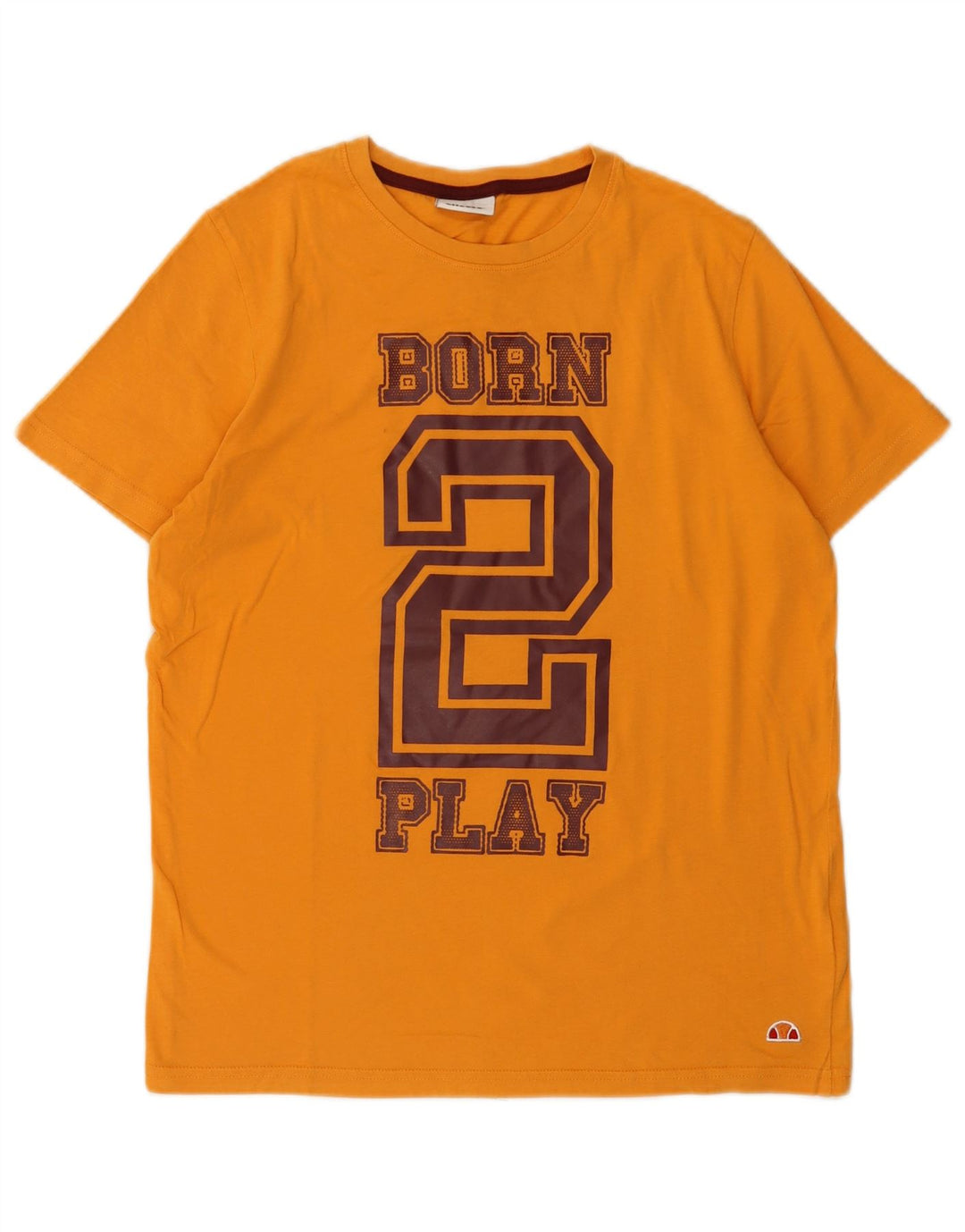 Ellesse - Camiseta gráfica para hombre, talla pequeña, algodón amarillo