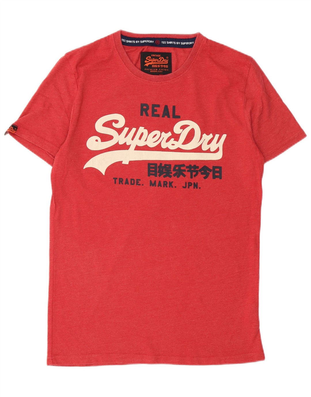 SUPERDRY Camiseta gráfica para hombre Top mediano de algodón rojo