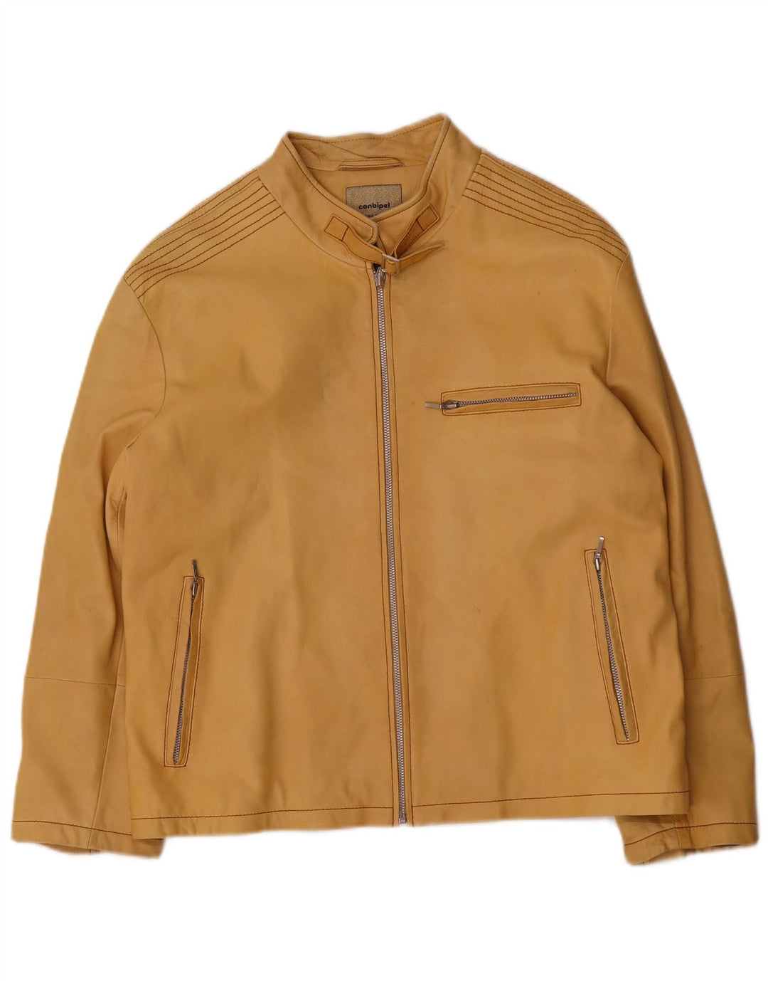 Chaqueta de cuero para mujer Conbipel IT 54 3XL Amarillo
