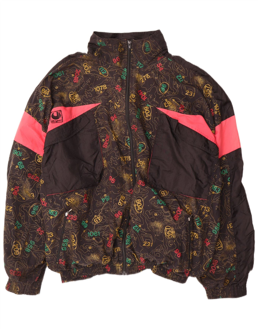 Uhlsport Hombre Chaqueta De Chándal Con Gráfico XL Negro Colorblock Algodón