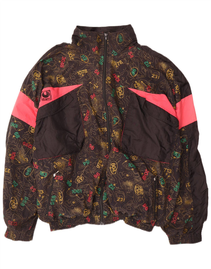 Uhlsport Hombre Chaqueta De Chándal Con Gráfico XL Negro Colorblock Algodón