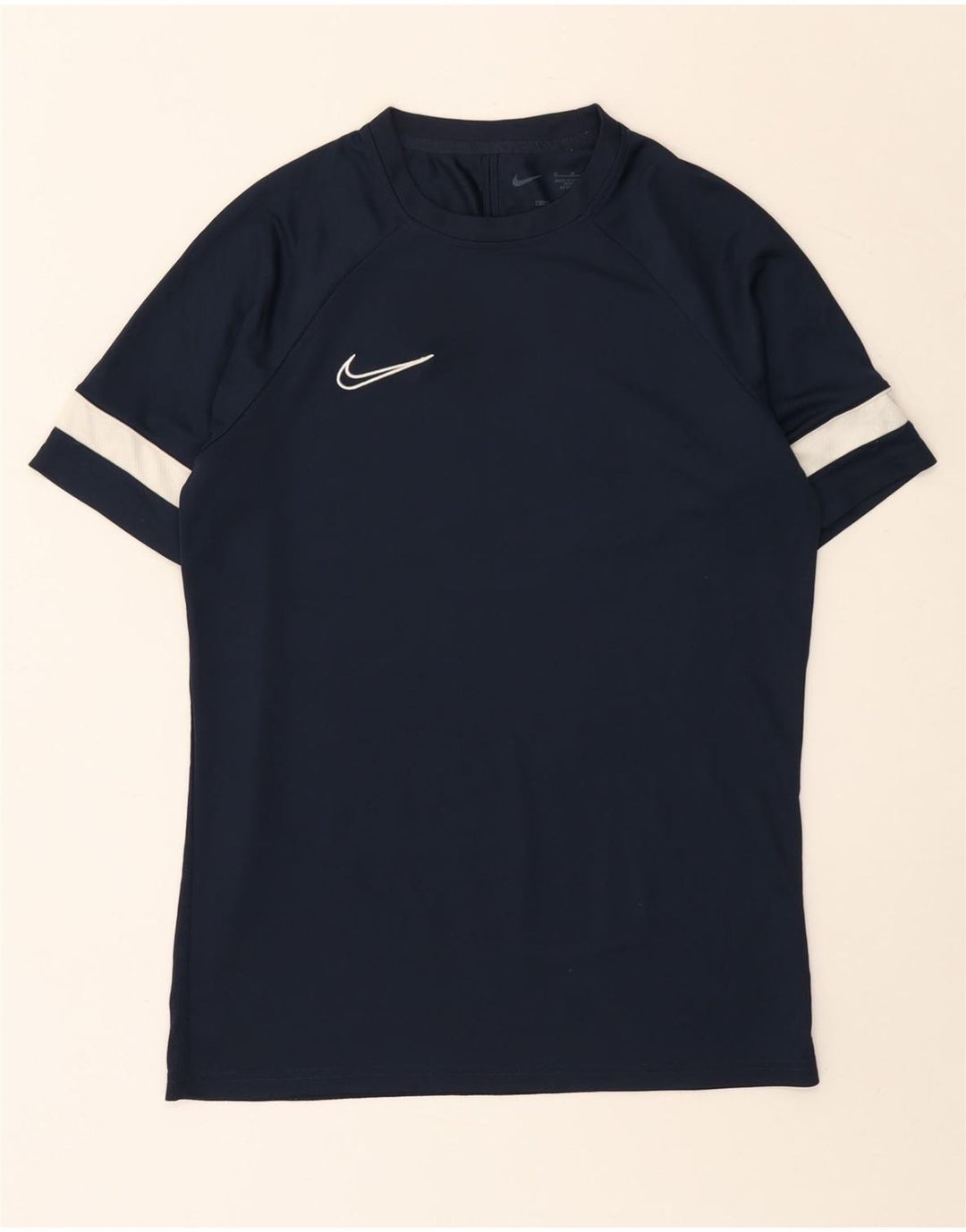 Camiseta Nike Dri Fit para hombre Top medio azul marino color block Poliéster