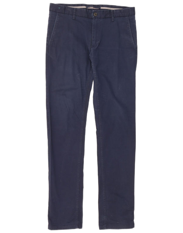 Zara Mens Slim Chino Pantalones EU 40 Medium W31 L32 Azul Marino Algodón