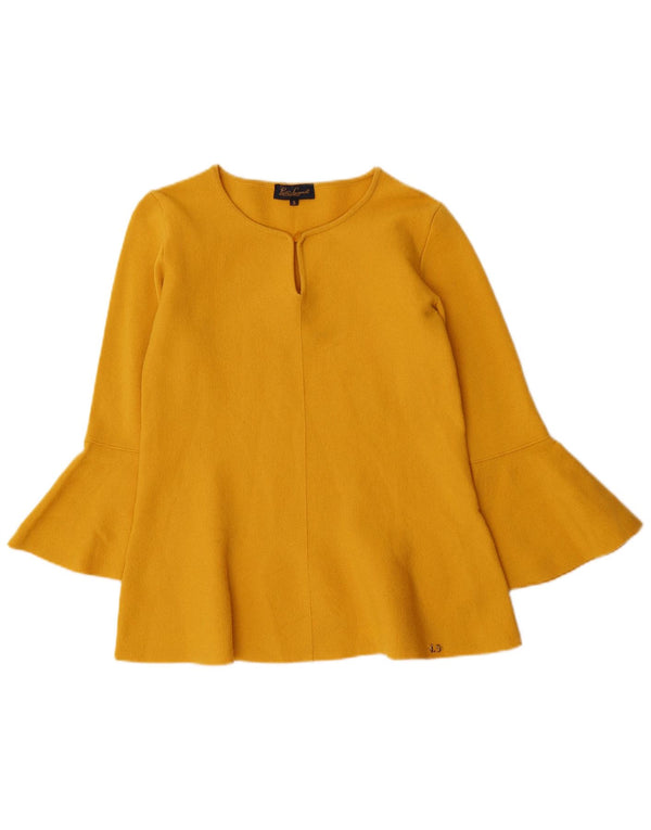 Luisa Spagnoli Blusa de manga 3/4 para mujer UK 10 Small Yellow