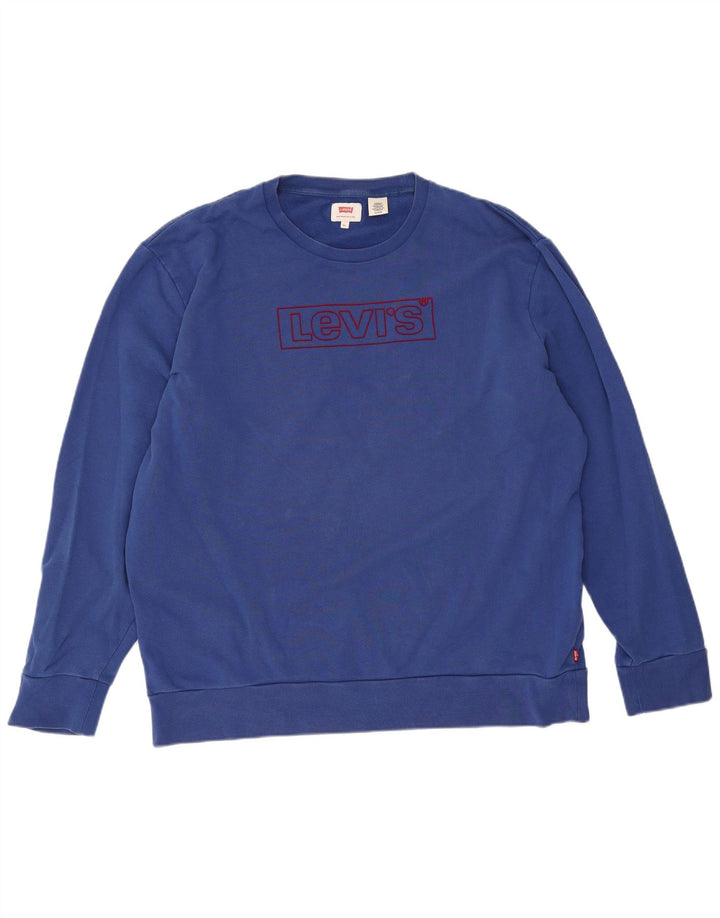 Levi's Hombre Sudadera Gráfica Jumper XL Algodón Azul