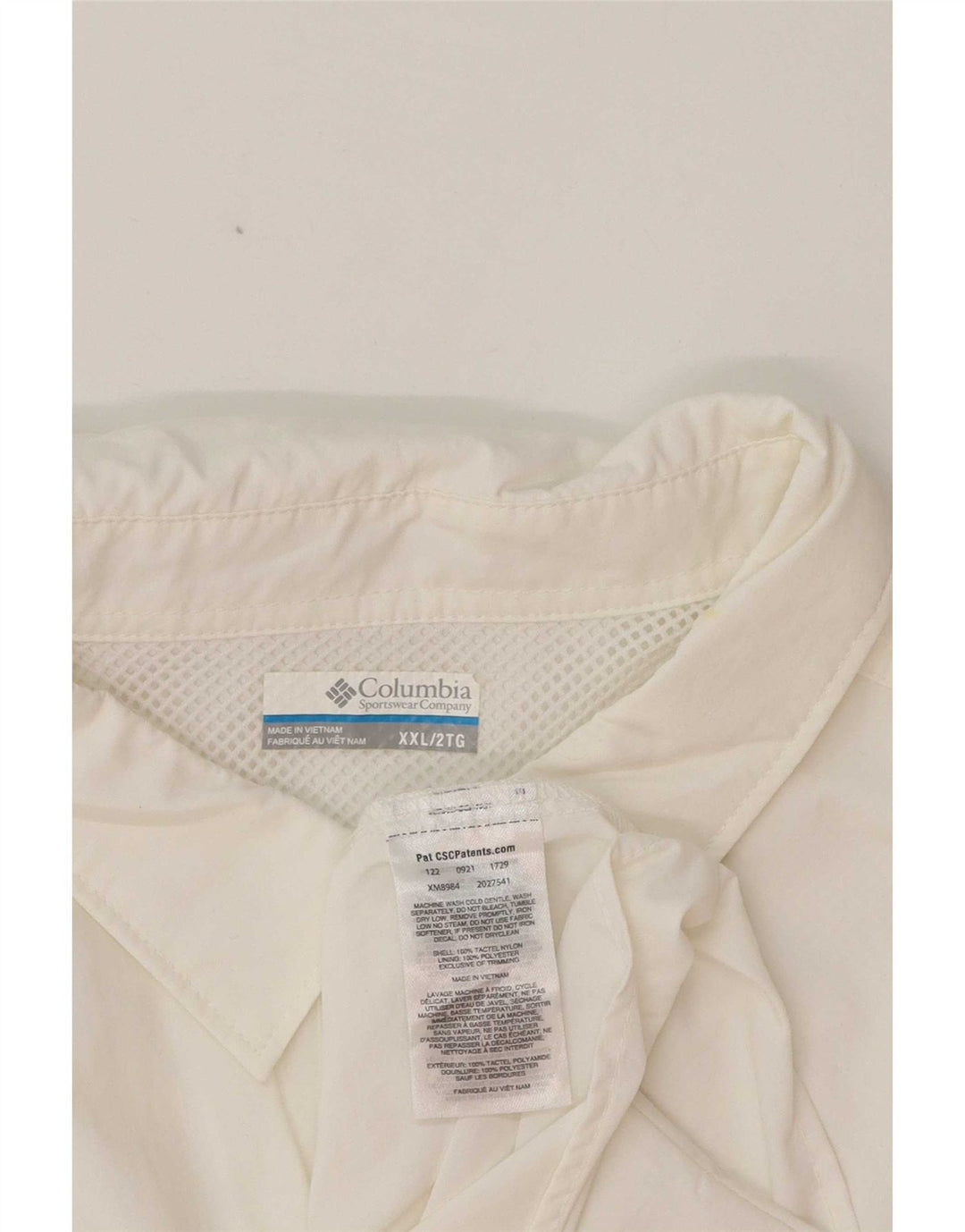 Camisa Columbia Hombre 2XL Nylon Blanco