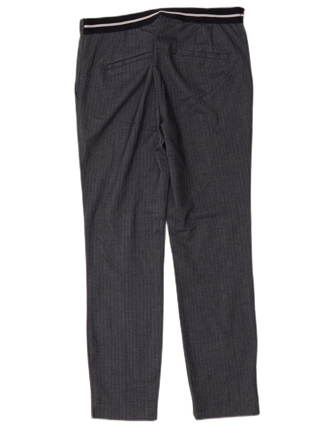 Zara Mujer Pantalón De Traje Slim Medium W28 L27 Espiga Azul Marino