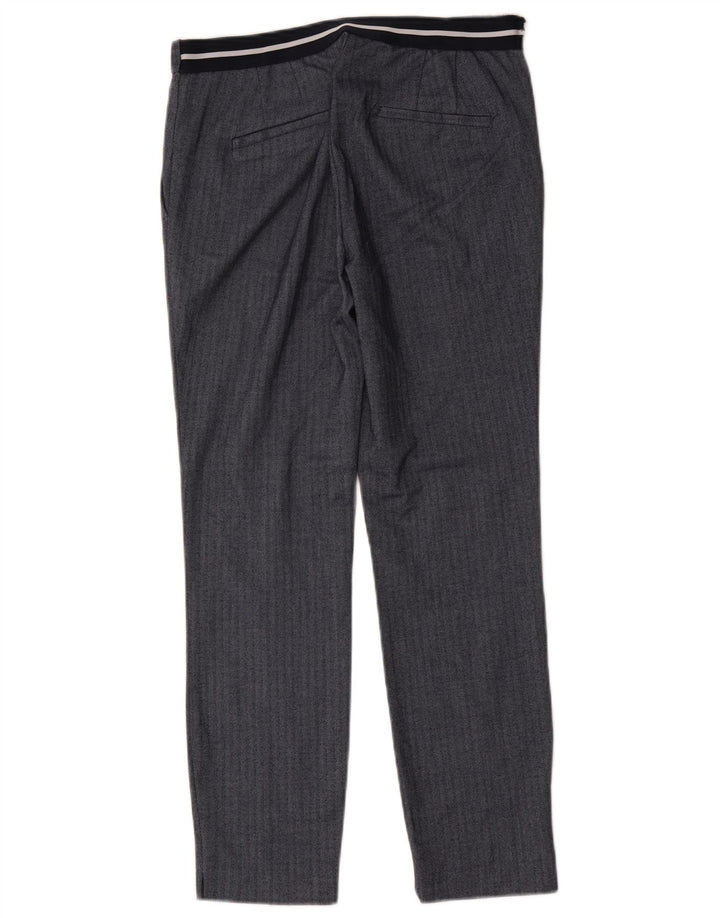 Zara Mujer Pantalón De Traje Slim Medium W28 L27 Espiga Azul Marino
