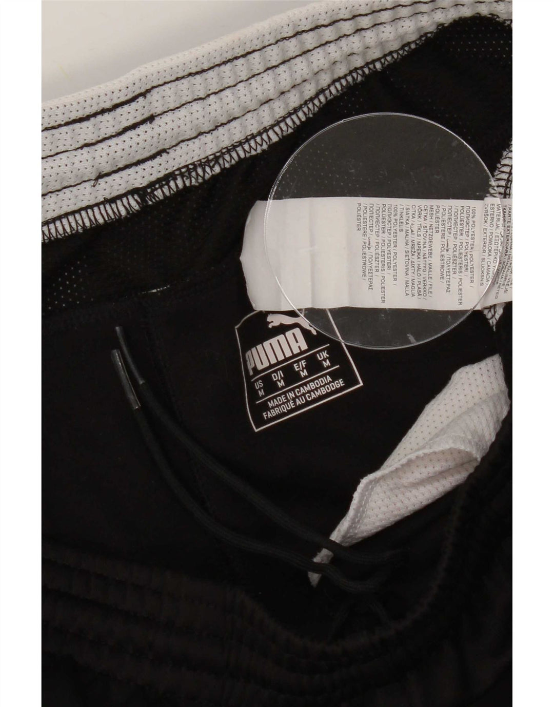 Puma Pantalones cortos deportivos gráficos para hombre Poliéster negro mediano
