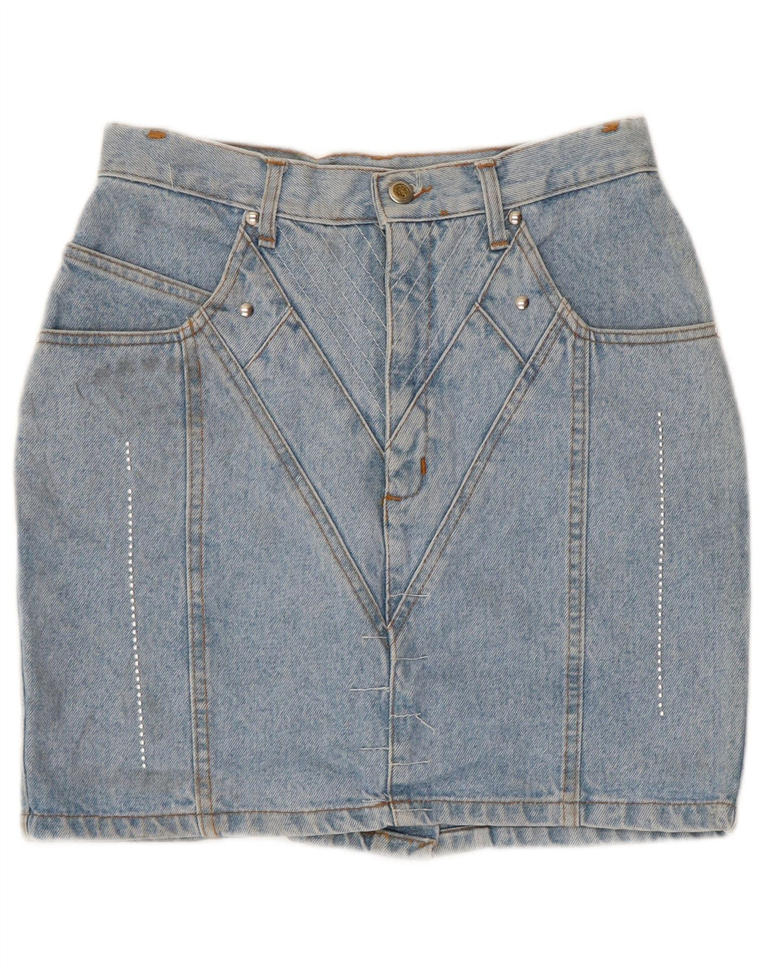 Minifalda vaquera Jinglers para mujer W28 Algodón azul medio