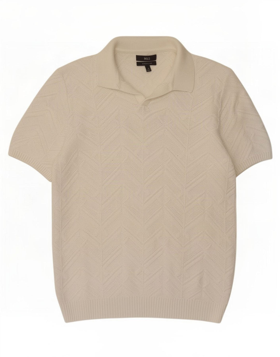 Marks & Spencer Polo para hombre de algodón blanco mediano