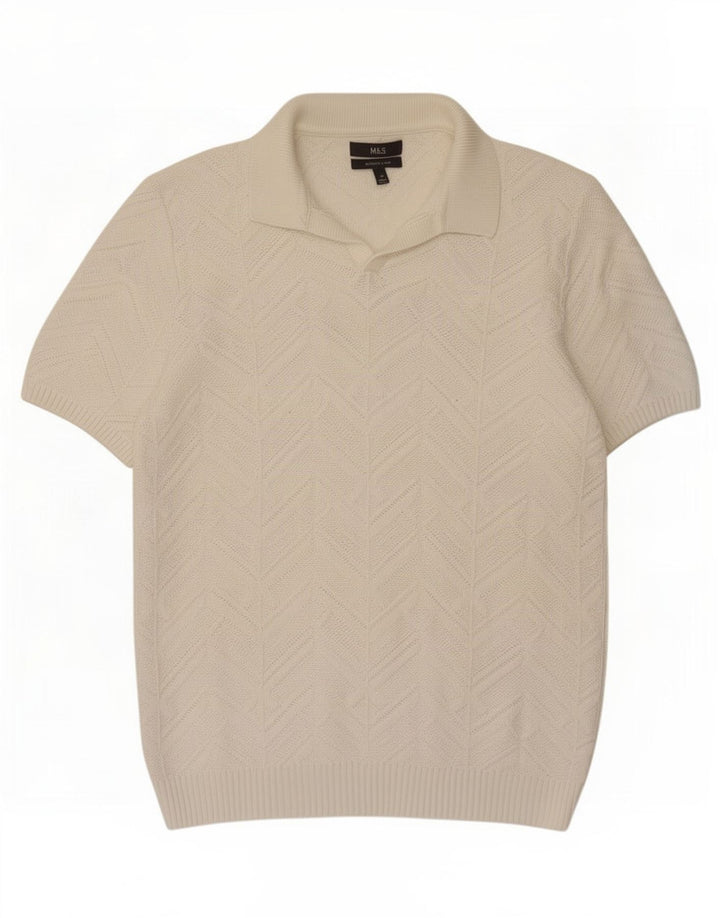 Marks & Spencer Polo para hombre de algodón blanco mediano