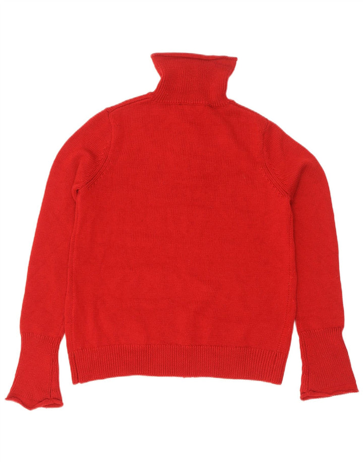 Zara - Jersey con cuello y cremallera para mujer, talla 40, poliéster rojo grande