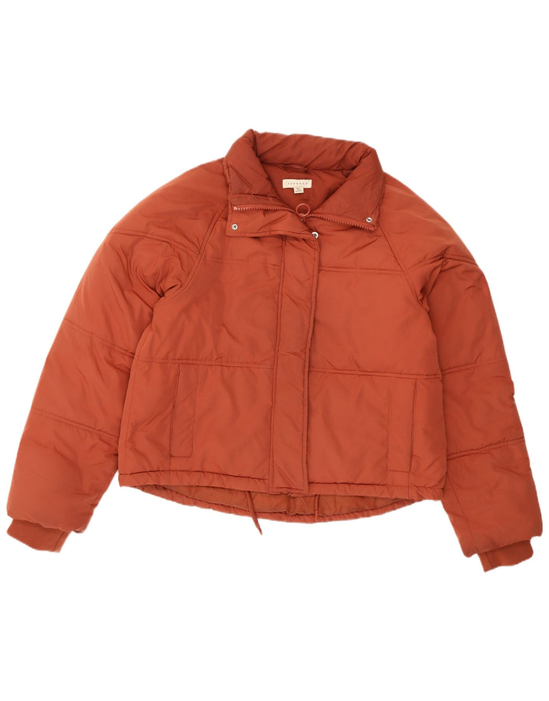 Topshop Chaqueta acolchada extragrande para mujer UK 10 Small Naranja Poliéster