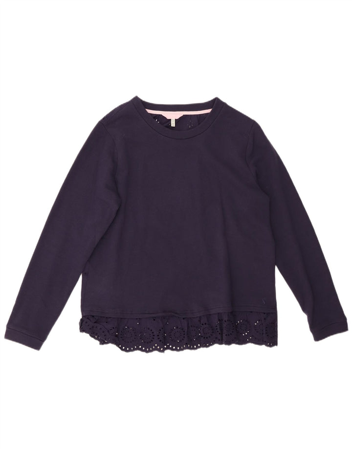 JOULES Blusa para Mujer Top UK 12 Medio Azul Marino Algodón