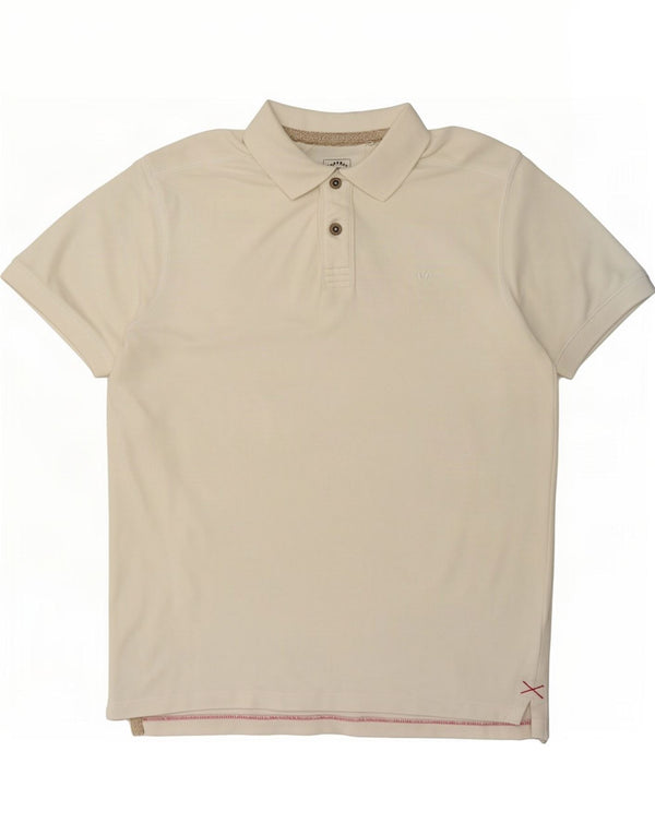 Polo de hombre Fat Face de algodón blanco roto mediano