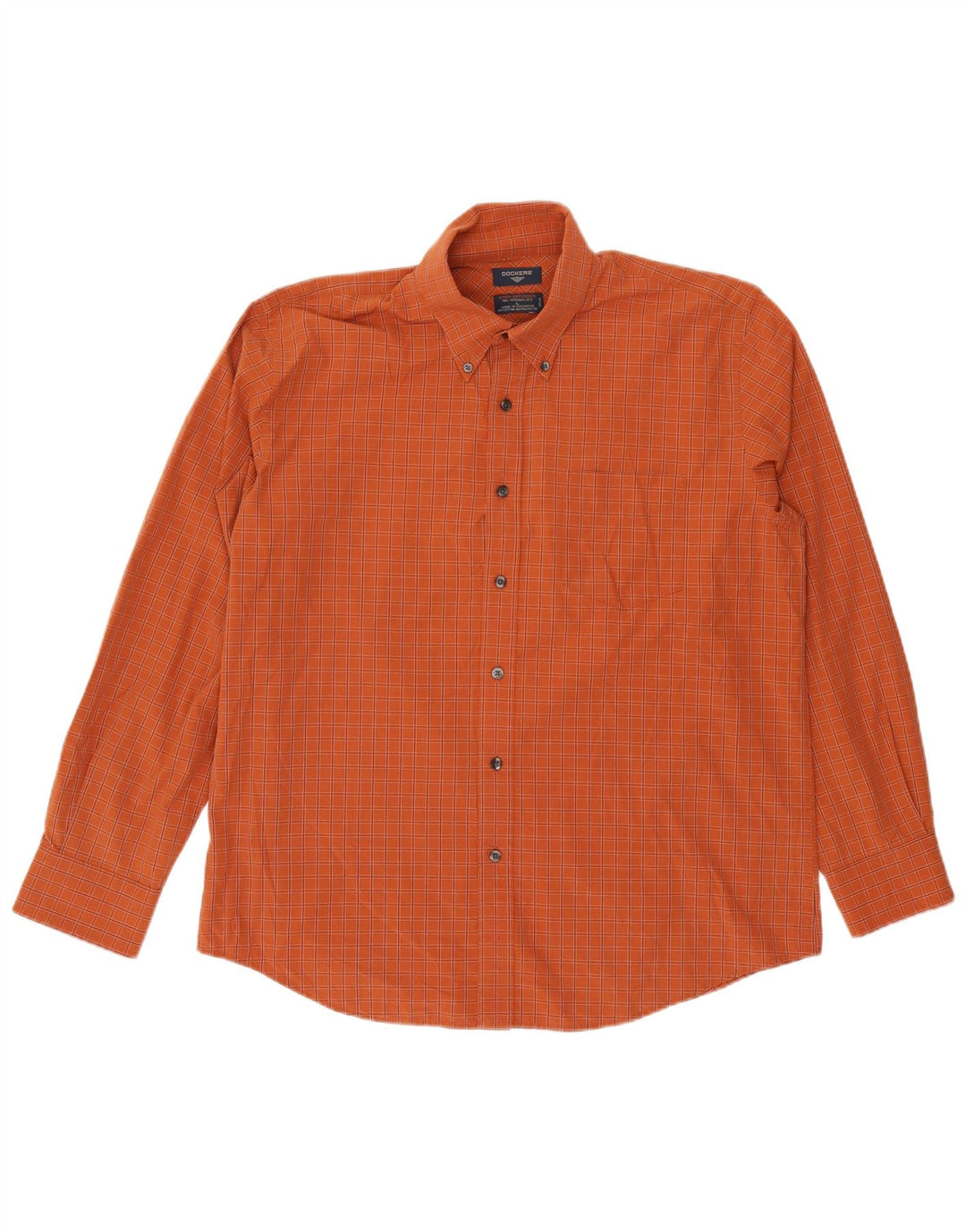 Dockers Camisa Grande De Algodón A Cuadros Naranja Para Hombre